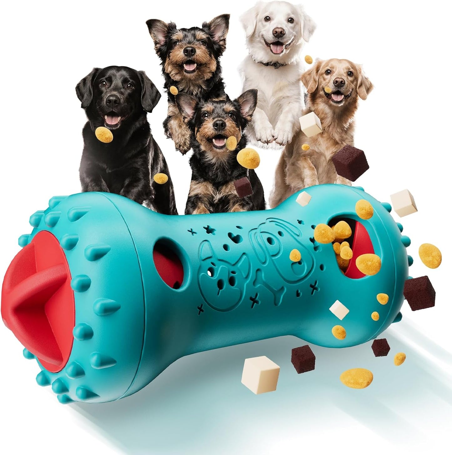 Adjustable Treat Dispensing-Roller Durable Nylon Bone Puzzle