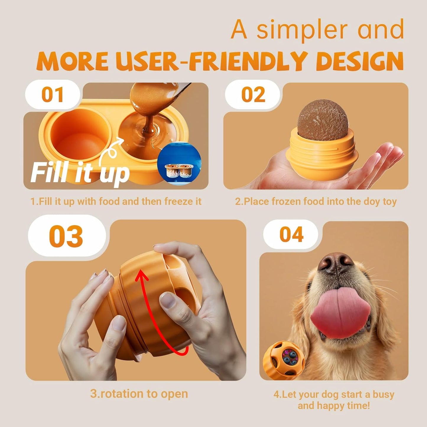 Interactive Dog Treat Dispenser & Freezable Lick Toy