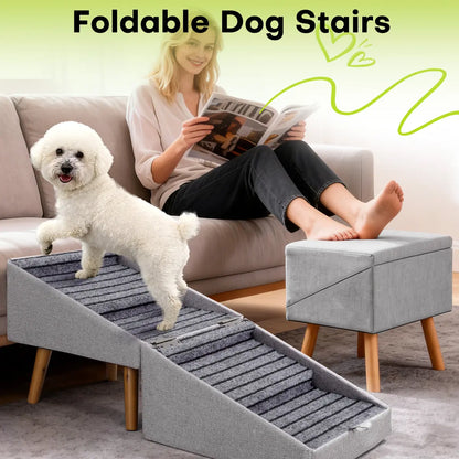Premium Wooden Pet Ramp Ottoman Stairs