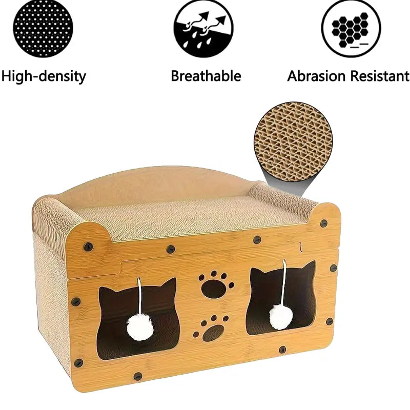 2-in-1 Modern Cat Bed with Scratching Board