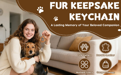 Paw Print Leather Memory Charms – Cute Dog & Cat Hair Collector for Bag, Purse & Keys