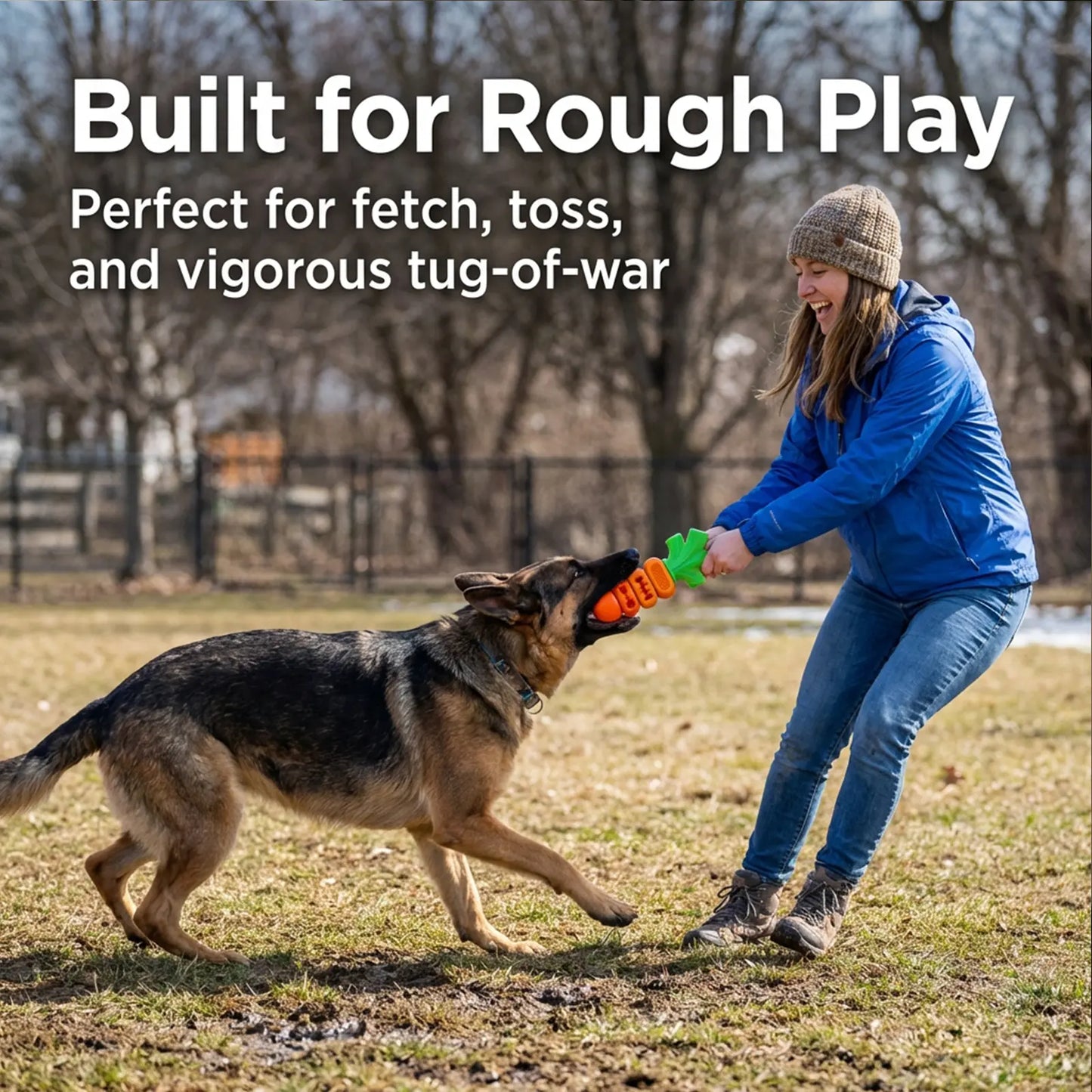 Durable Carrot Leaf Design Dog Chew Toy