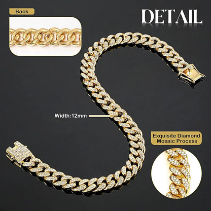 Gold Heavy Duty Metal Cuban Chain Necklace for Dogs & Cats