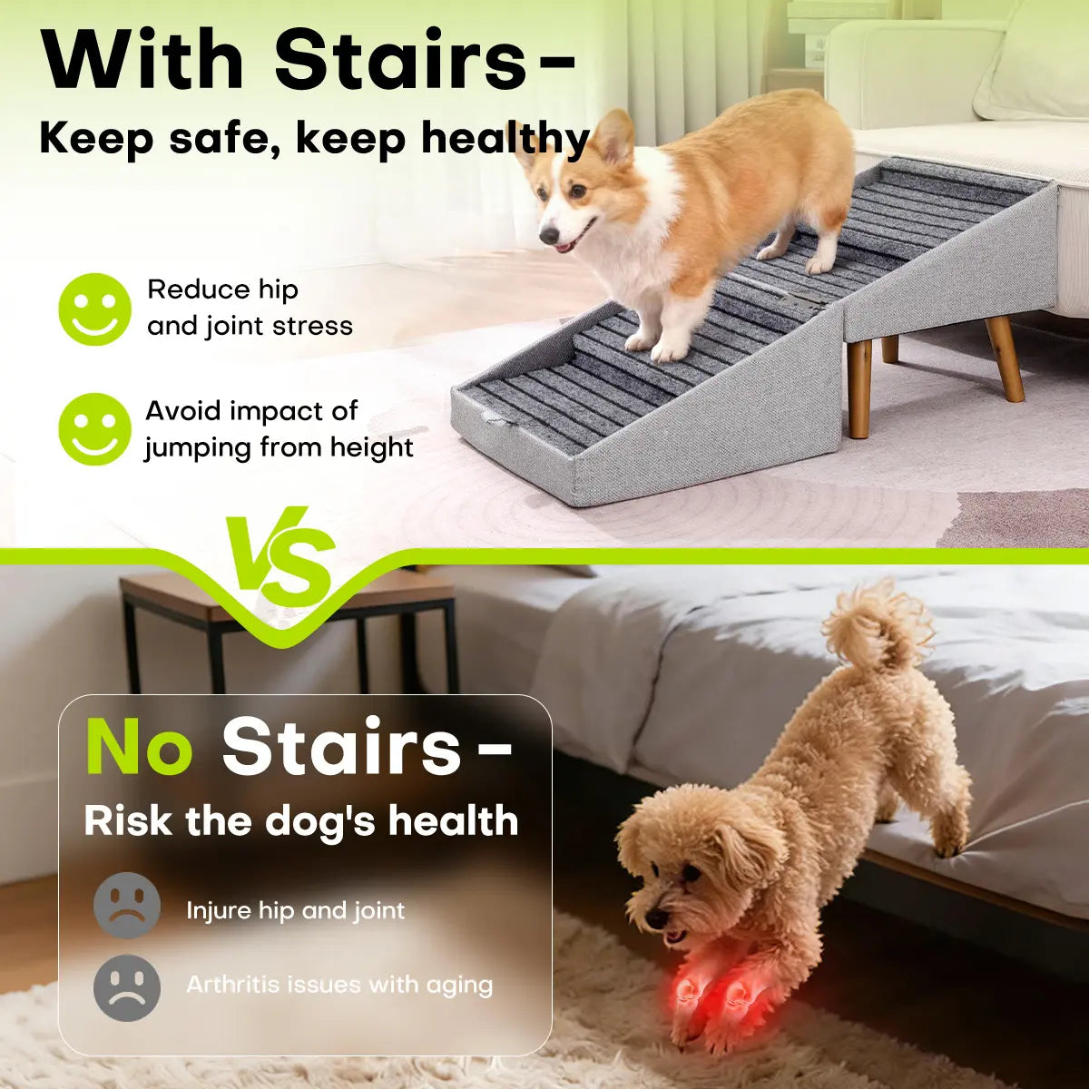 Premium Wooden Pet Ramp Ottoman Stairs