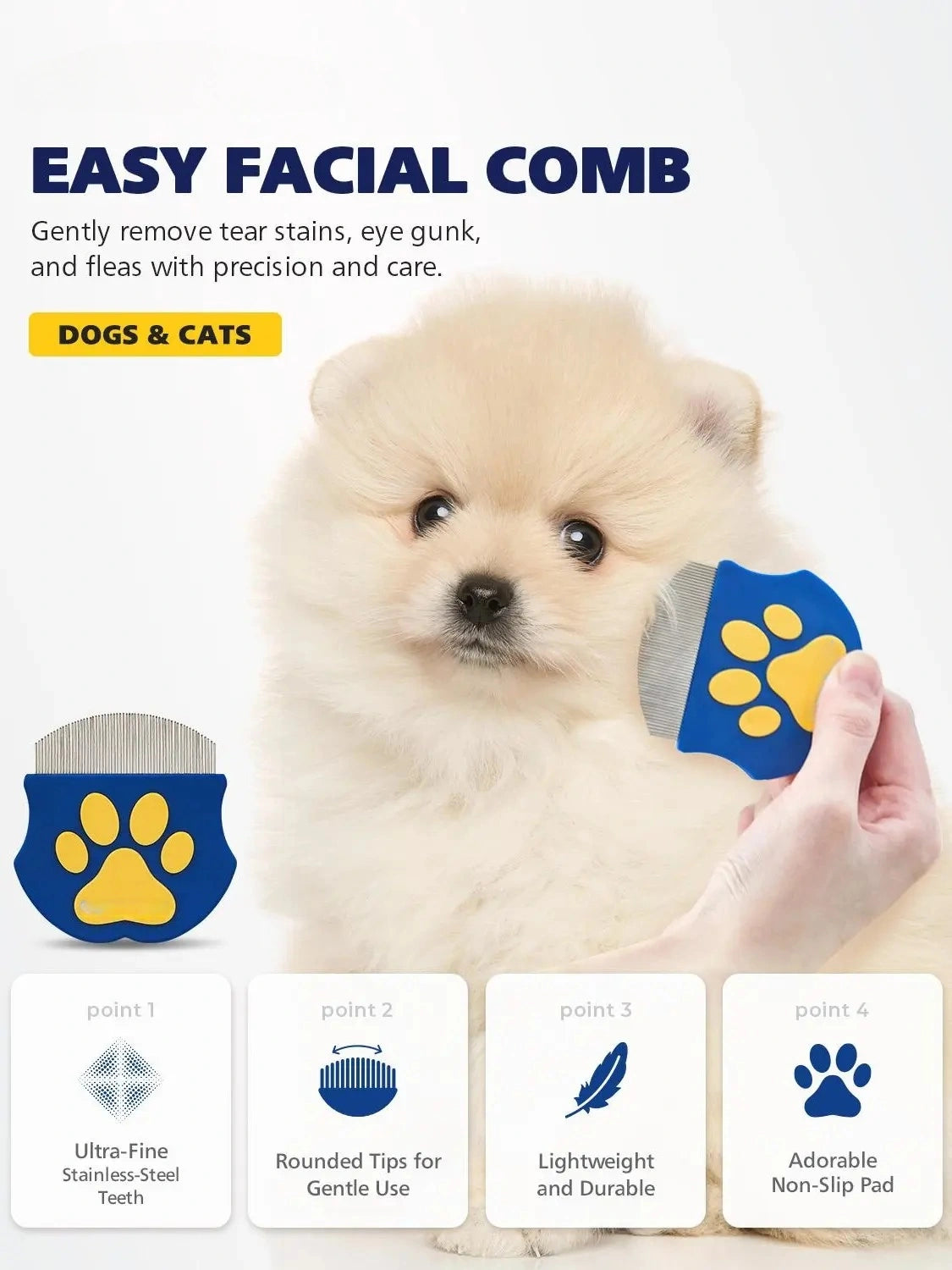 Pets Eye Comb Easy Facial Comb for Cats and Dogs