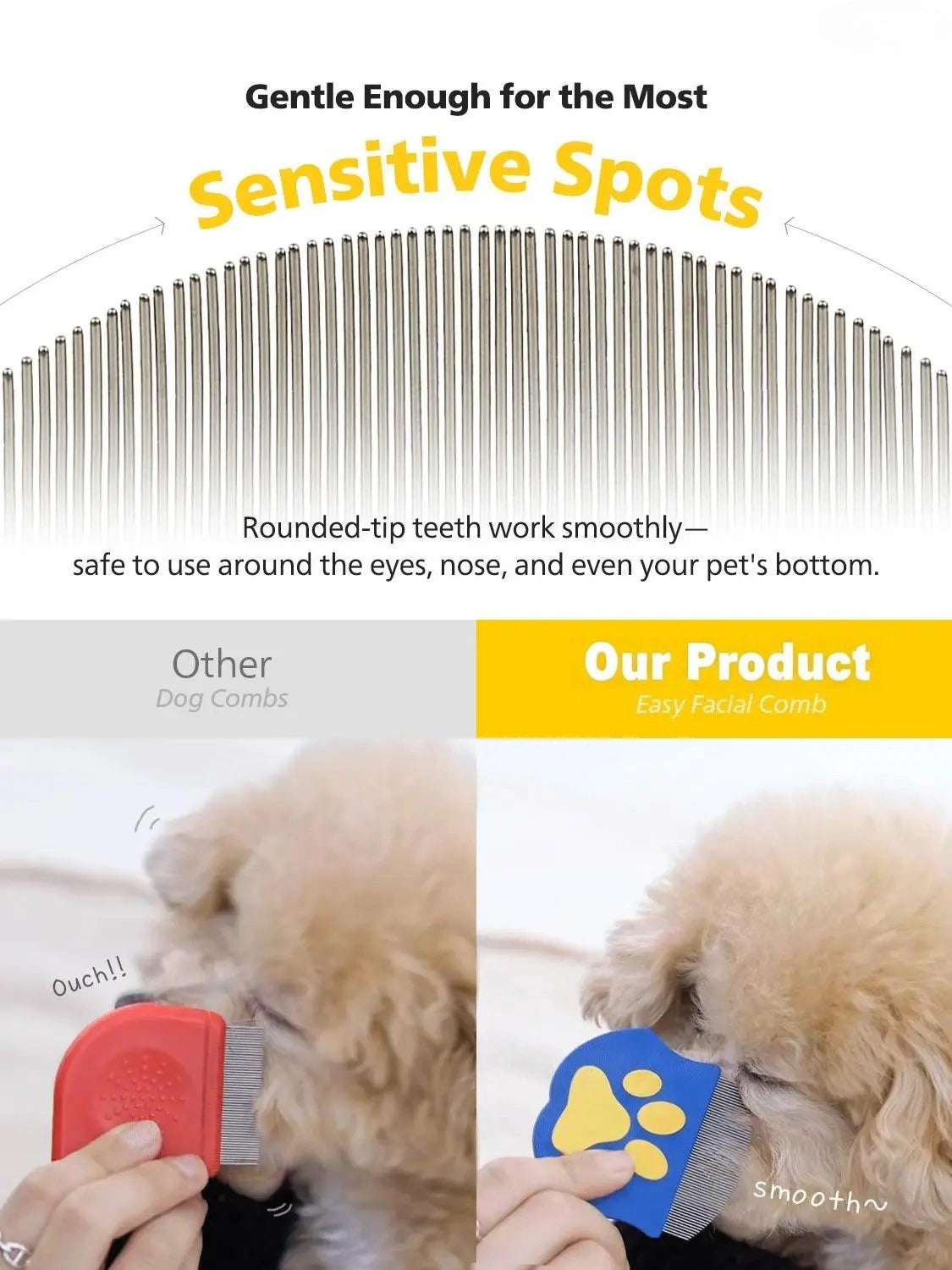 Pets Eye Comb Easy Facial Comb for Cats and Dogs