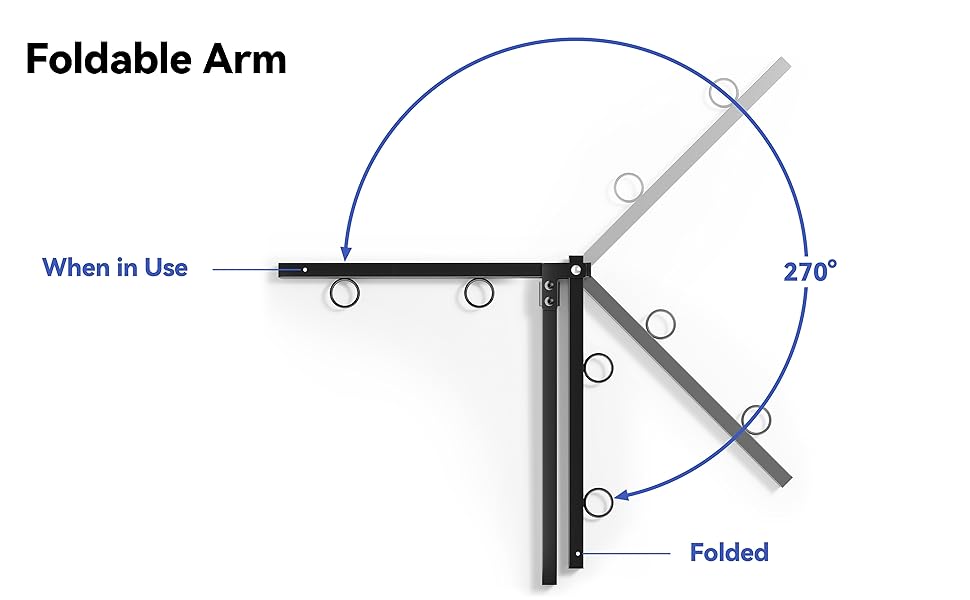 Foldable Dog Grooming Arm with Clamp & Hammock