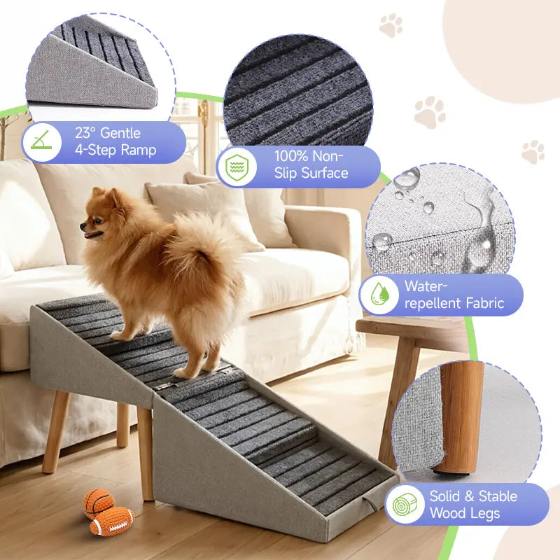 Premium Wooden Pet Ramp Ottoman Stairs