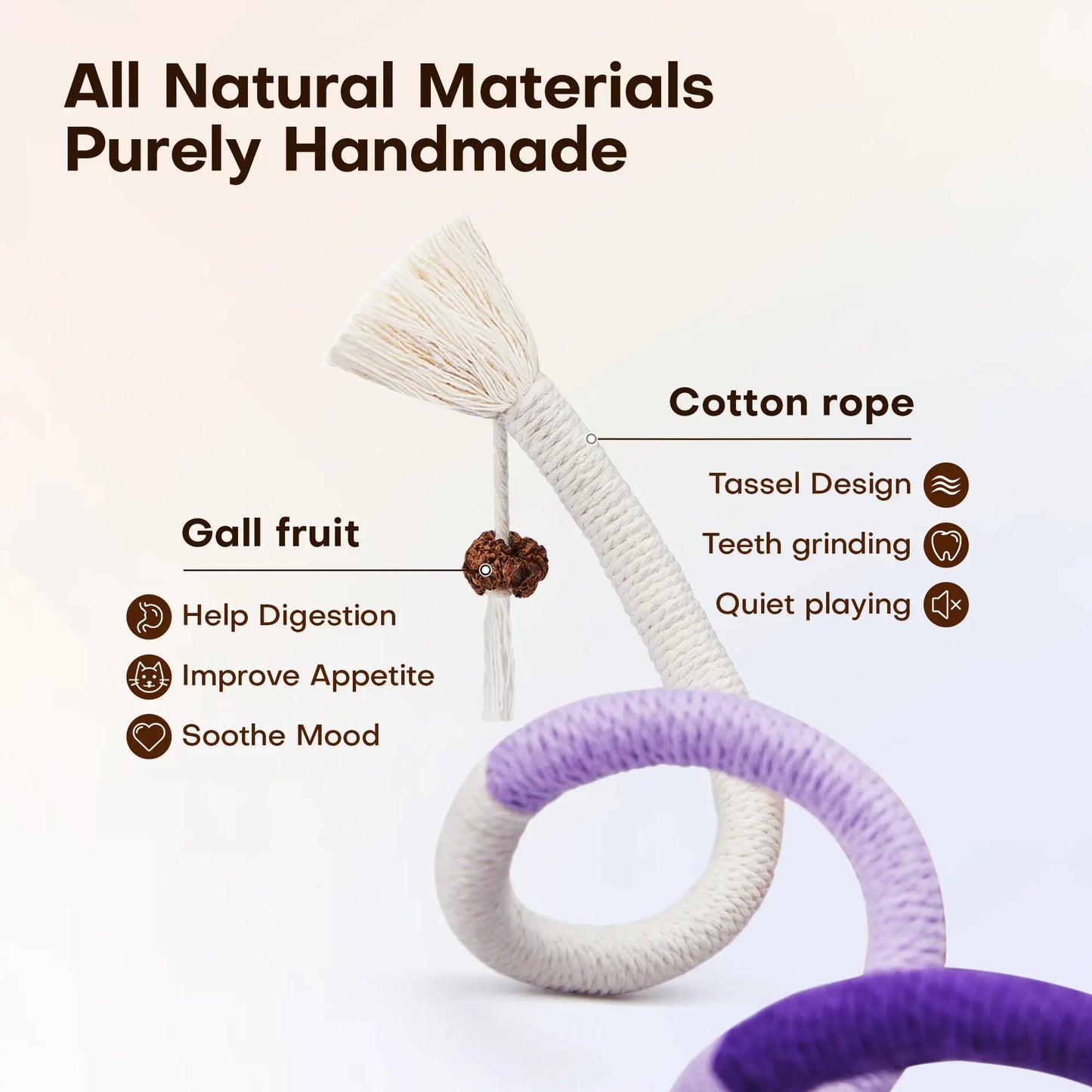 3-Pack Durable Cat Chew Rope Toys