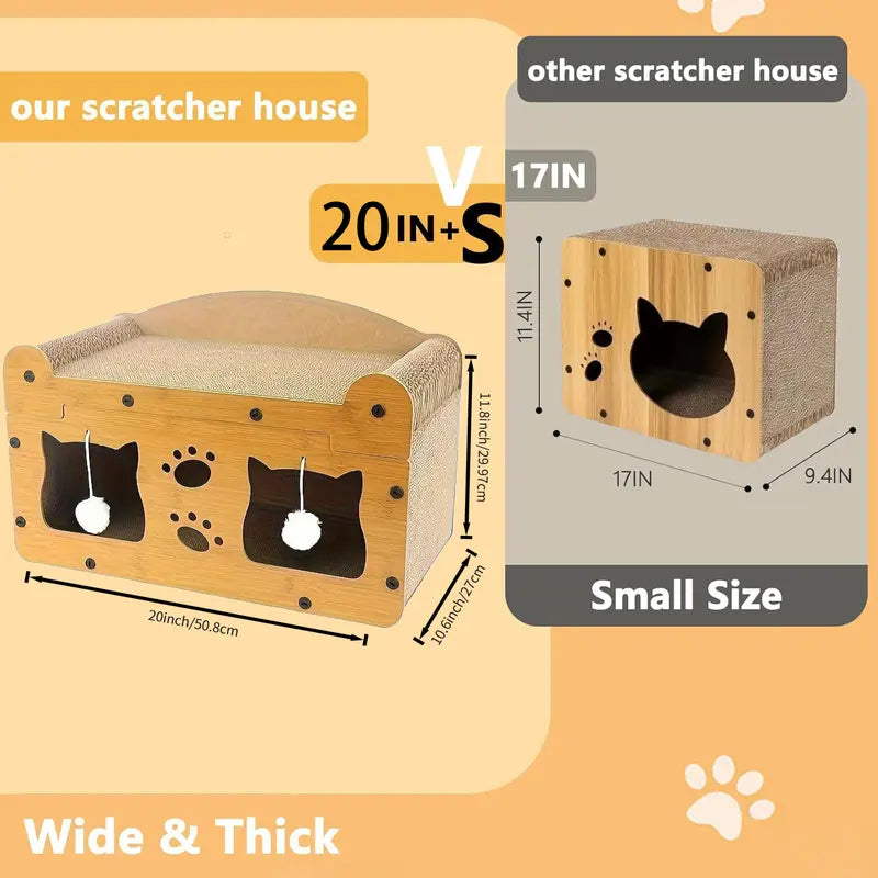 2-in-1 Modern Cat Bed with Scratching Board