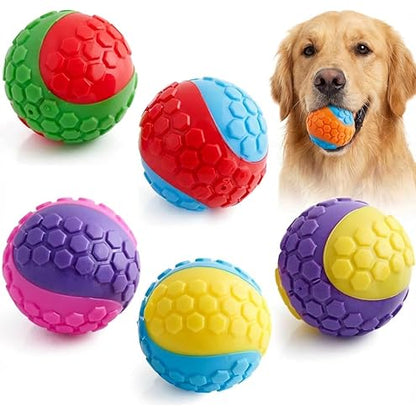 Squeaky Dog Balls – Durable Rubber Fetch Toys for Aggressive Chewers