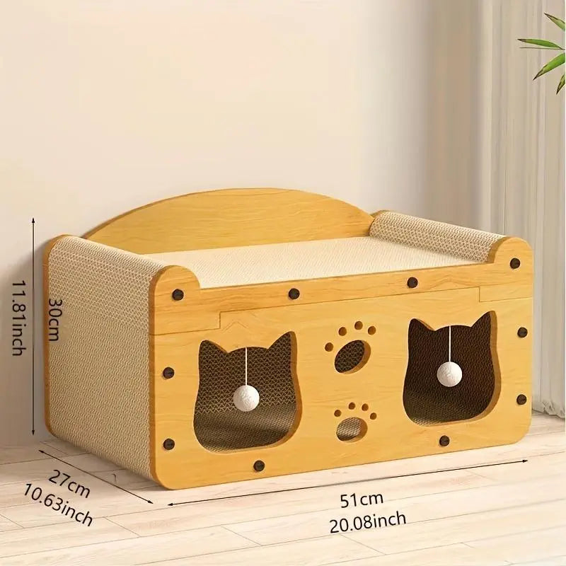 2-in-1 Modern Cat Bed with Scratching Board