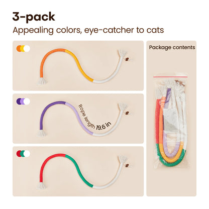 3-Pack Durable Cat Chew Rope Toys