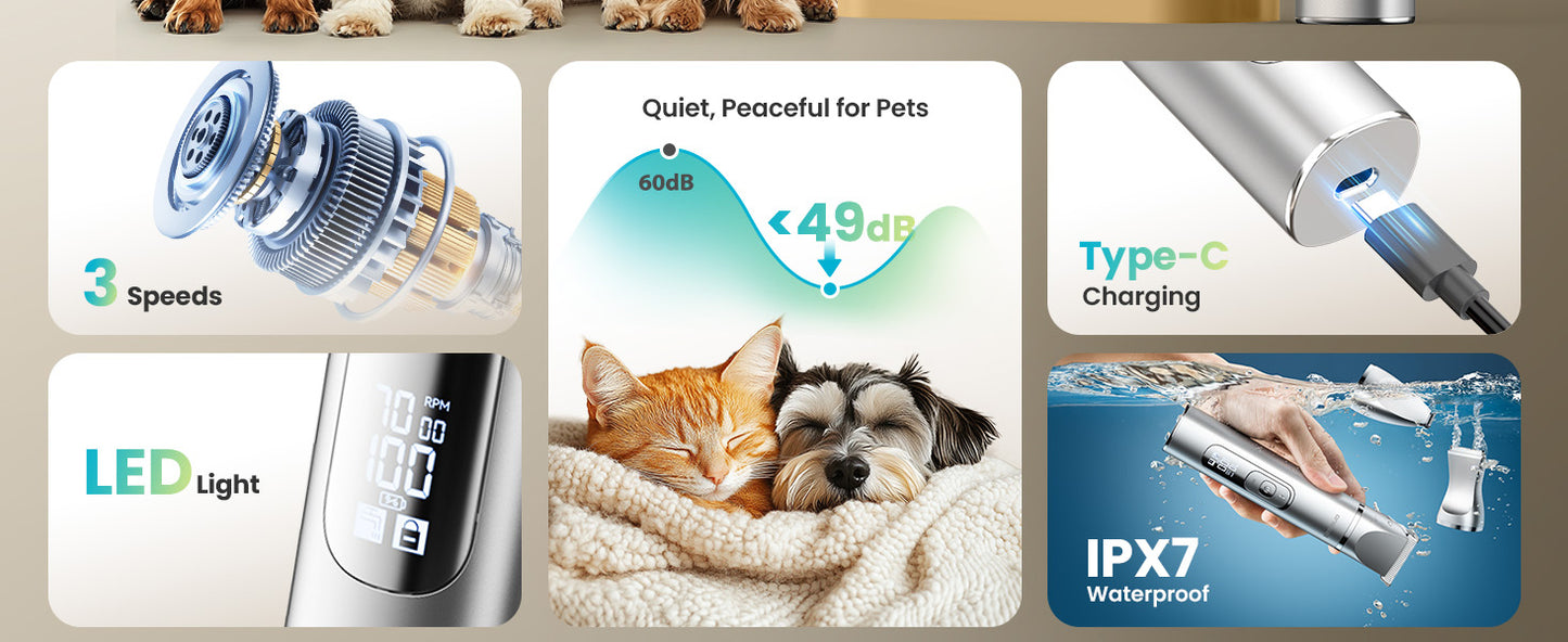 4-in-1 Rechargeable Dog Grooming Kit