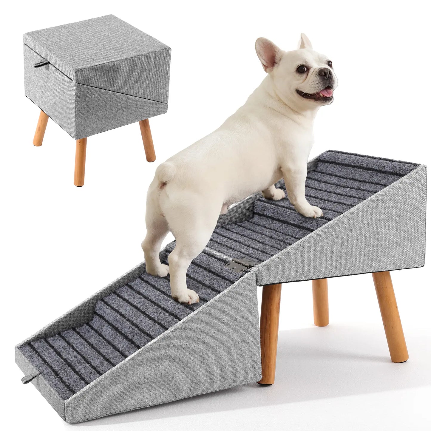 Premium Wooden Pet Ramp Ottoman Stairs