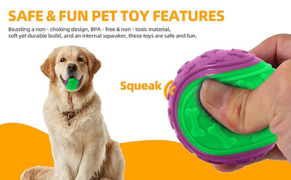 Squeaky Dog Balls – Durable Rubber Fetch Toys for Aggressive Chewers