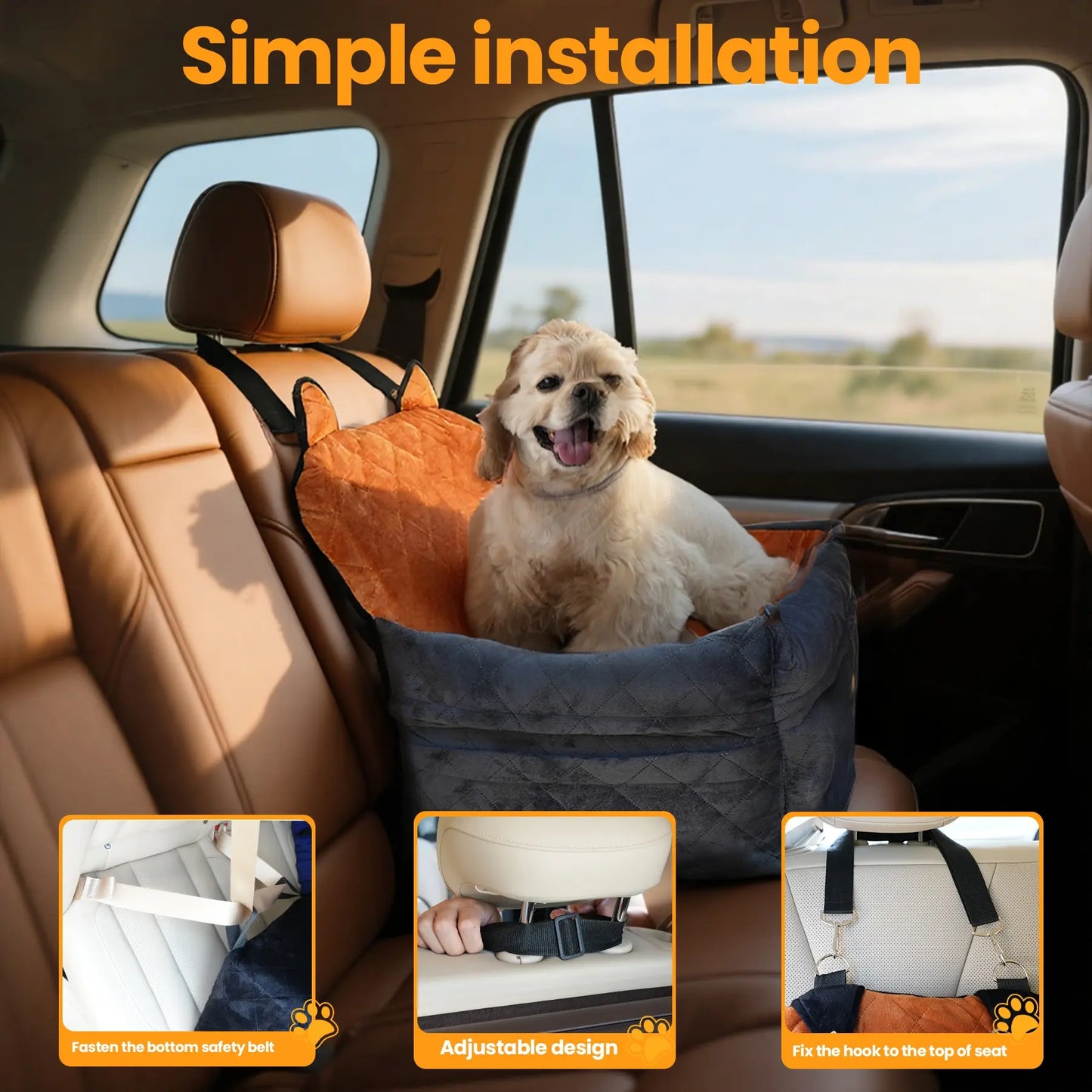 Memory Foam Dog Car Seat