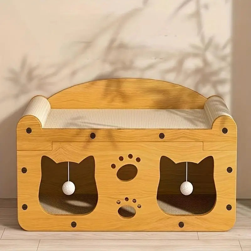 2-in-1 Modern Cat Bed with Scratching Board