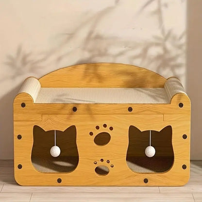 2-in-1 Modern Cat Bed with Scratching Board