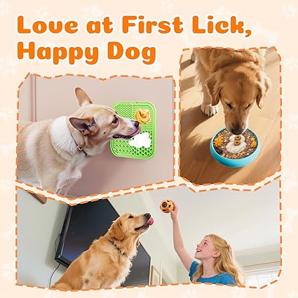 Dog Enrichment Toys 6 Pack - Lick Mat, Ball & Bowl Set