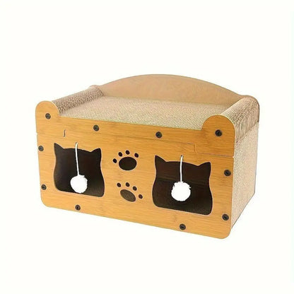 2-in-1 Modern Cat Bed with Scratching Board
