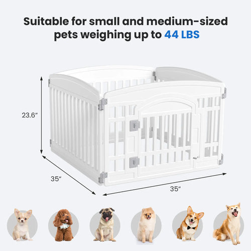 Plastic Pet Playpen with Lockable Safety Door