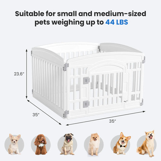 Plastic Pet Playpen with Lockable Safety Door