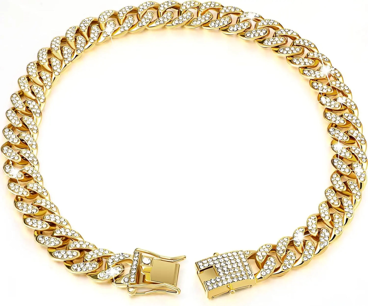 Gold Heavy Duty Metal Cuban Chain Necklace for Dogs & Cats