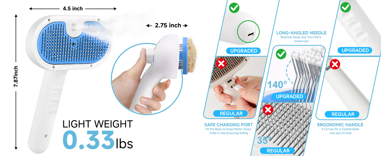 3-in-1 Ultrasonic Pet Steam Brush