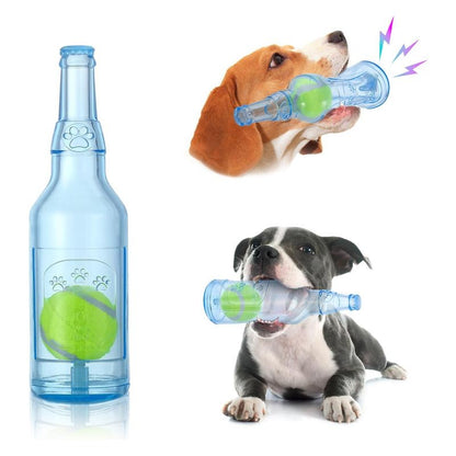 Squeaky Tennis Ball in a Bottle for Aggressive Chewers