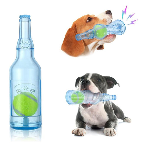 Squeaky Tennis Ball in a Bottle for Aggressive Chewers