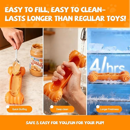 2-Pack Freezable Dog Lick Bone