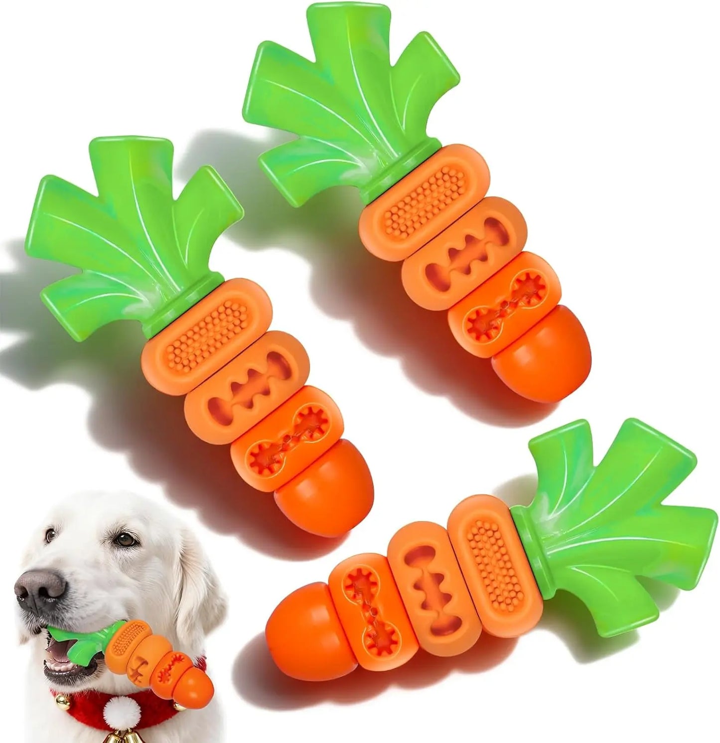Durable Carrot Leaf Design Dog Chew Toy