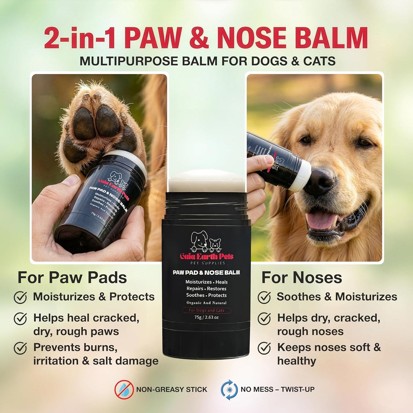 Natural Dog Paw & Nose Balm Stick