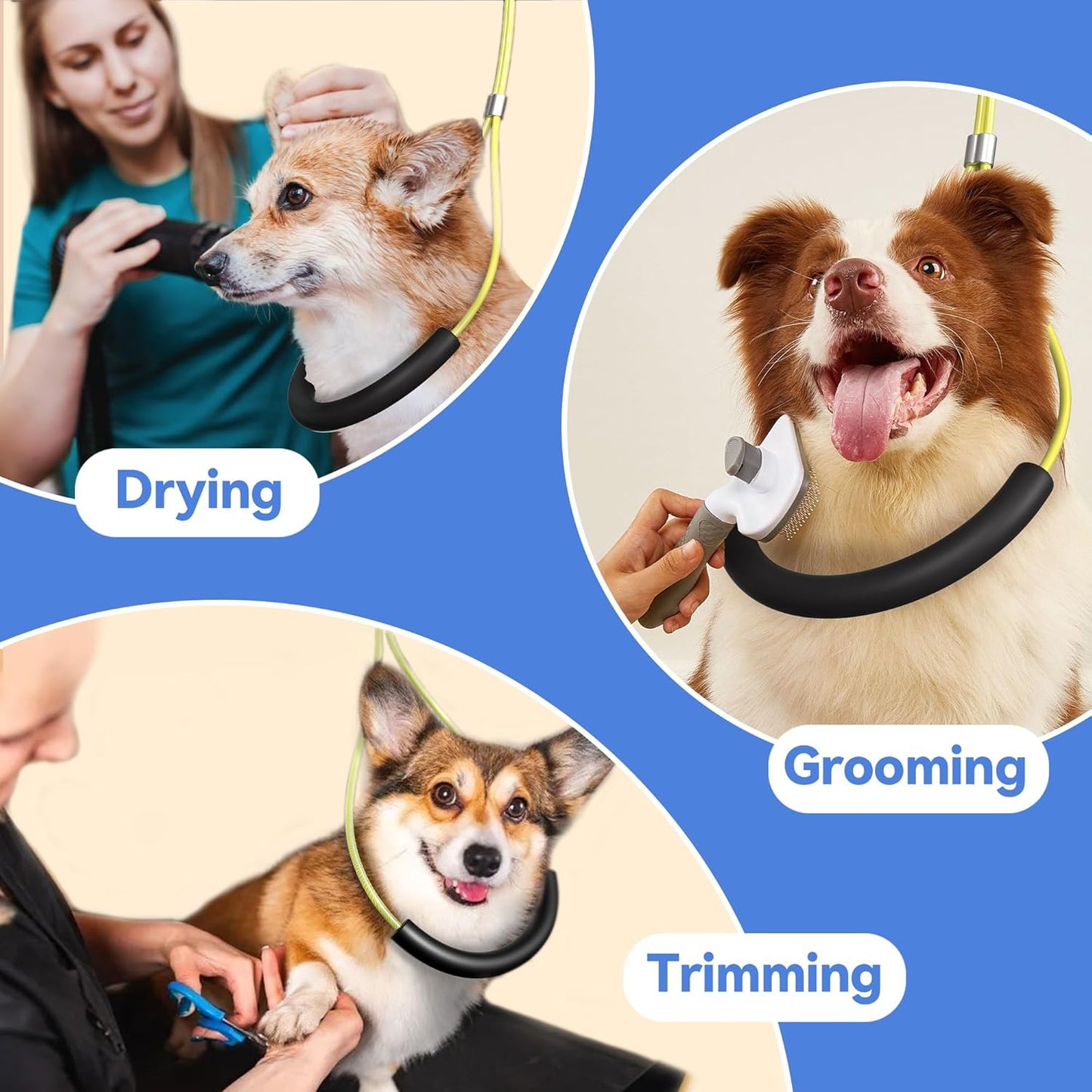 Foldable Dog Grooming Arm with Clamp & Hammock