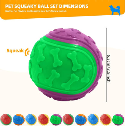 Squeaky Dog Balls – Durable Rubber Fetch Toys for Aggressive Chewers