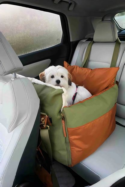 Olive Green Luxury Dog Car Seat