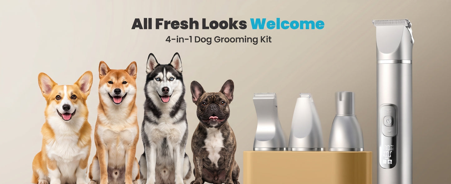 4-in-1 Rechargeable Dog Grooming Kit