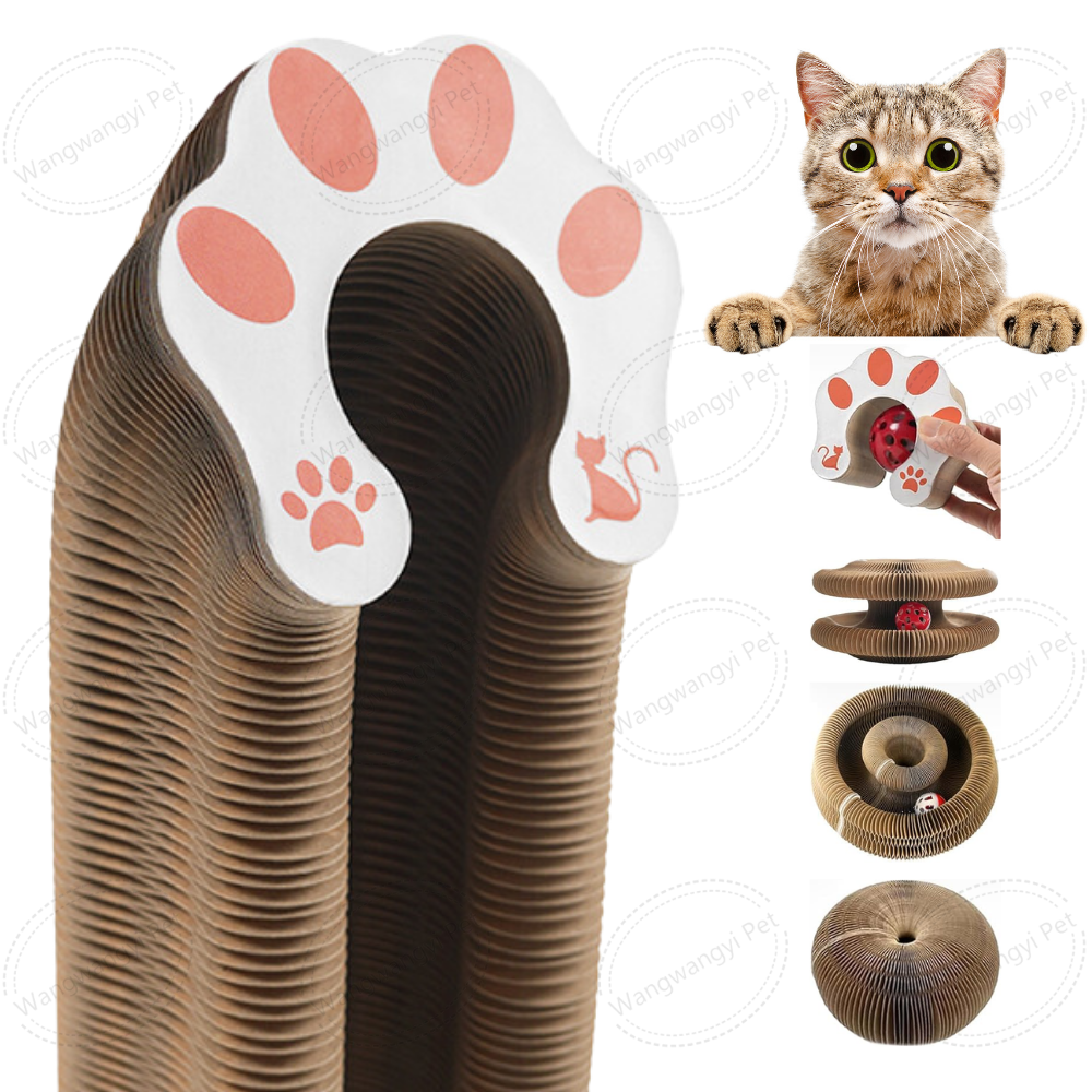 Magic Organ Foldable Cat Scratcher with Interactive Bell Ball