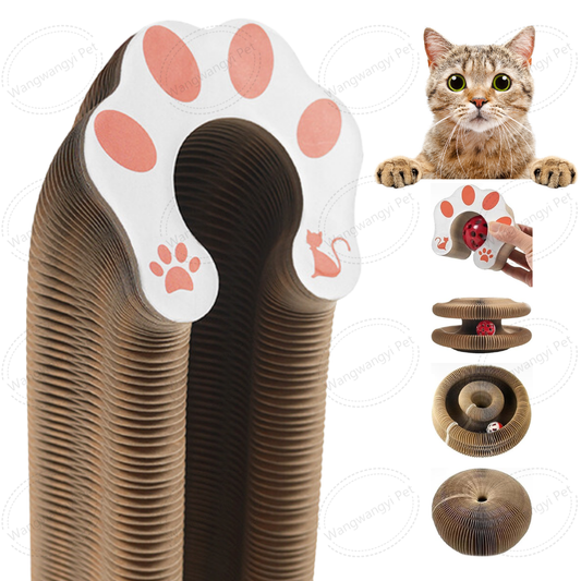 Magic Organ Foldable Cat Scratcher with Interactive Bell Ball