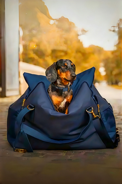 Navy Blue Luxury Dog Car Seat