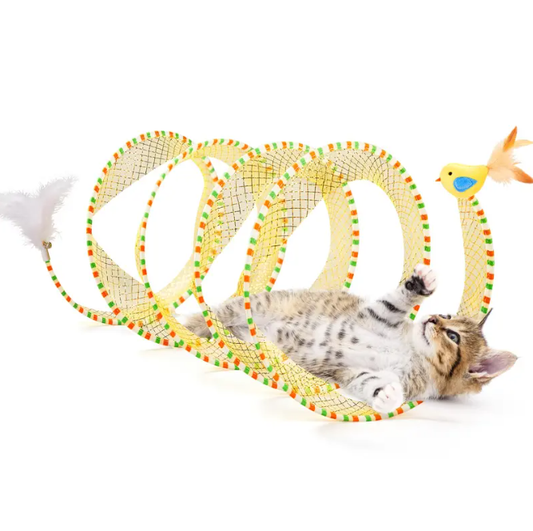 Interactive Spiral Cat Tunnel Toy