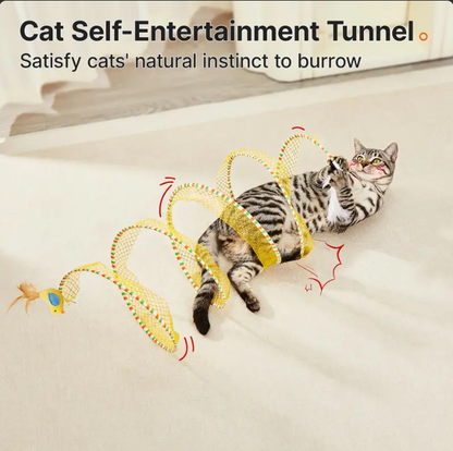 Interactive Spiral Cat Tunnel Toy