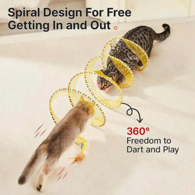 Interactive Spiral Cat Tunnel Toy