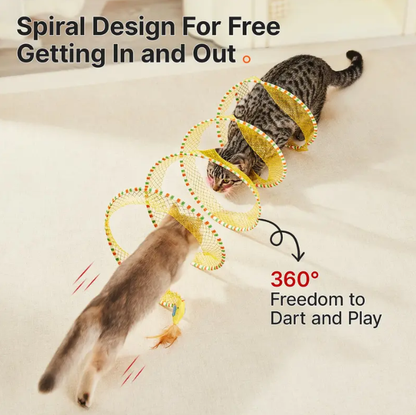 Interactive Spiral Cat Tunnel Toy