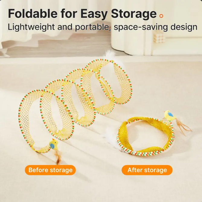Interactive Spiral Cat Tunnel Toy