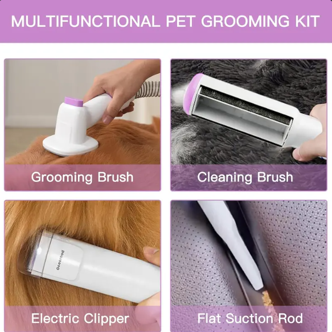 All-in-One Pet Grooming Vacuum Kit