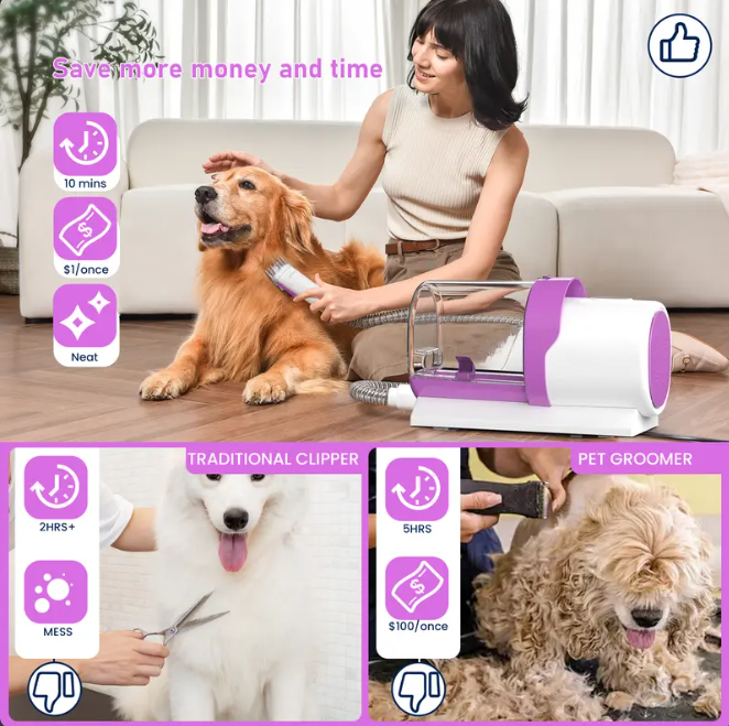 All-in-One Pet Grooming Vacuum Kit