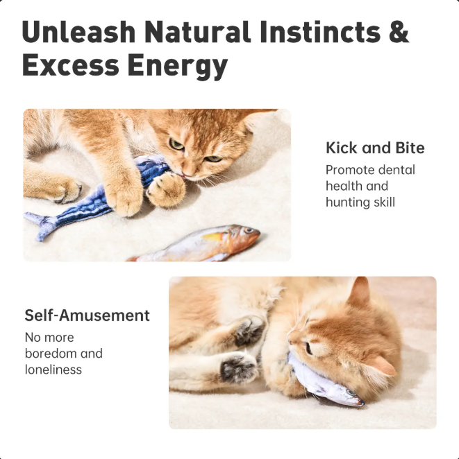 3-Pack Interactive Flopping Fish Cat Toys