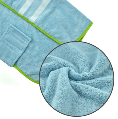 Dinosaur Quick-Dry Dog Bathrobe Pet Towels Set,Robe with Drying Gloves